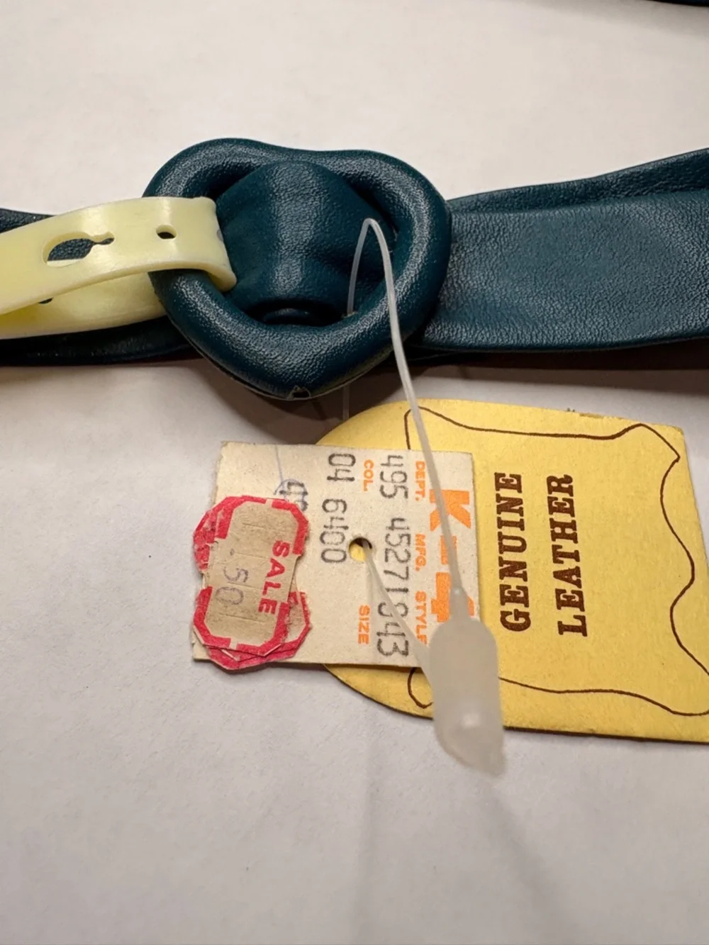 Authentic new 1984 Soft Leather Belt with Heart Buckle Suede Backing NWT